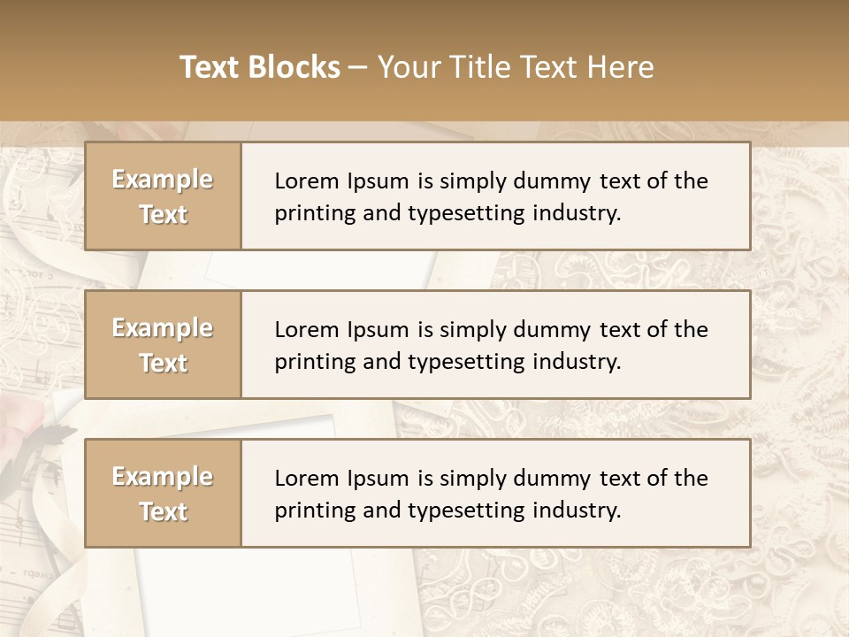 Ornamentation Lace Sepia PowerPoint Template