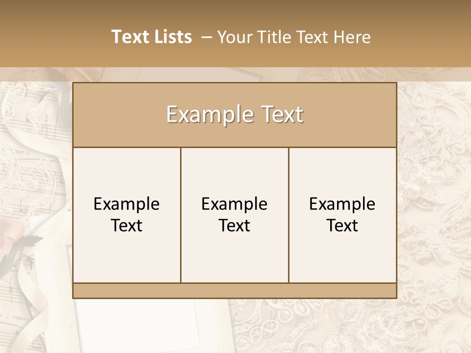 Ornamentation Lace Sepia PowerPoint Template