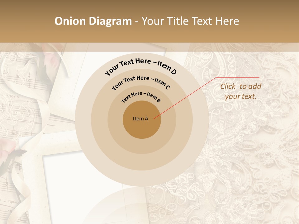 Ornamentation Lace Sepia PowerPoint Template