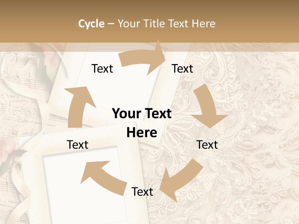 Ornamentation Lace Sepia PowerPoint Template