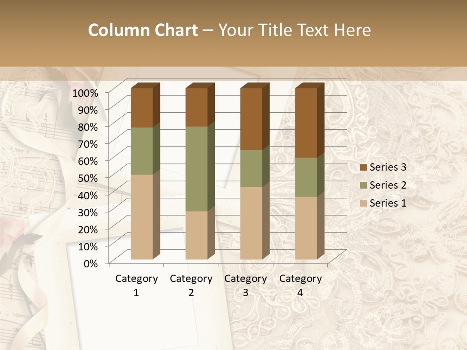 Ornamentation Lace Sepia PowerPoint Template