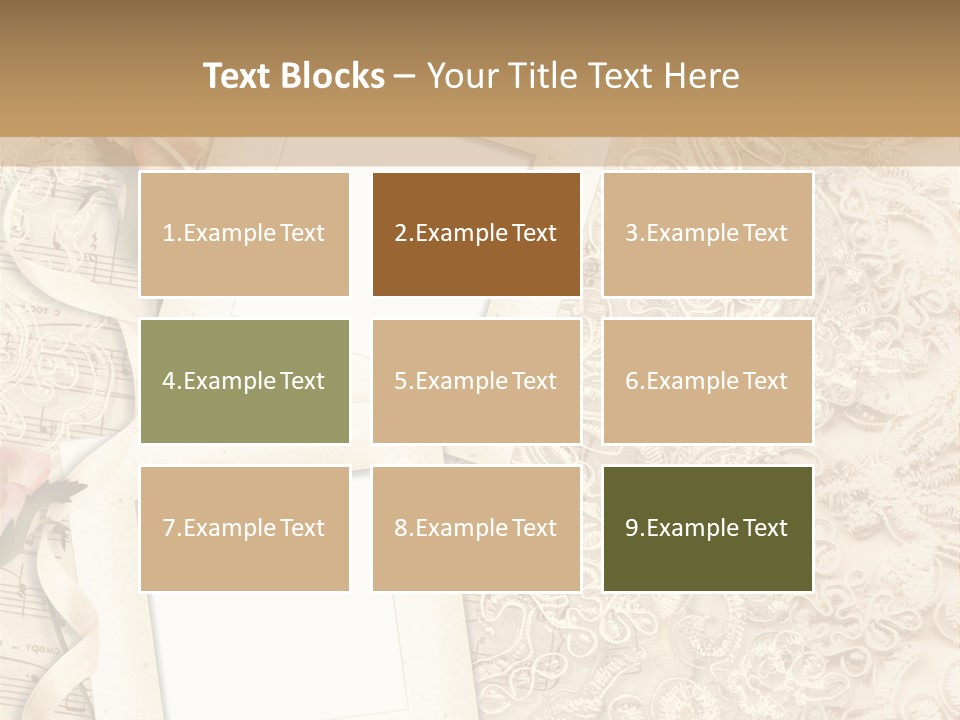 Ornamentation Lace Sepia PowerPoint Template