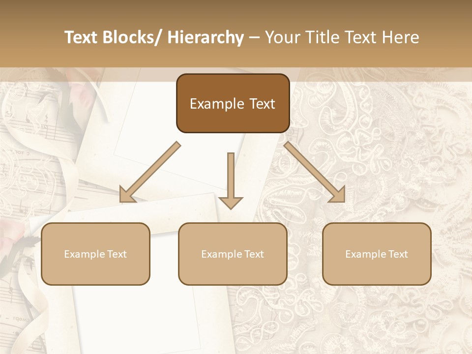Ornamentation Lace Sepia PowerPoint Template