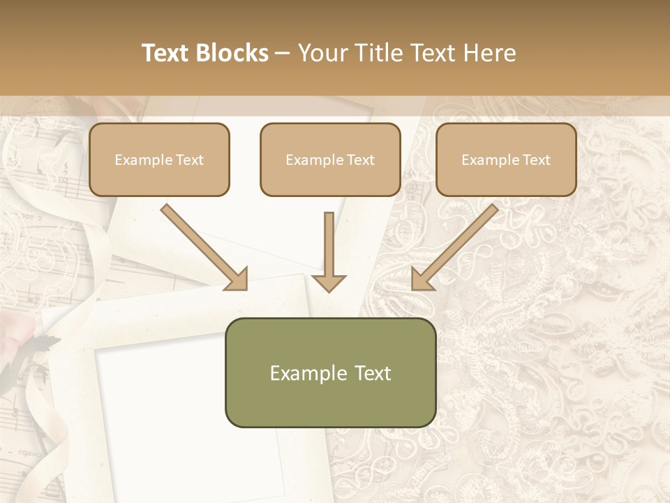 Ornamentation Lace Sepia PowerPoint Template