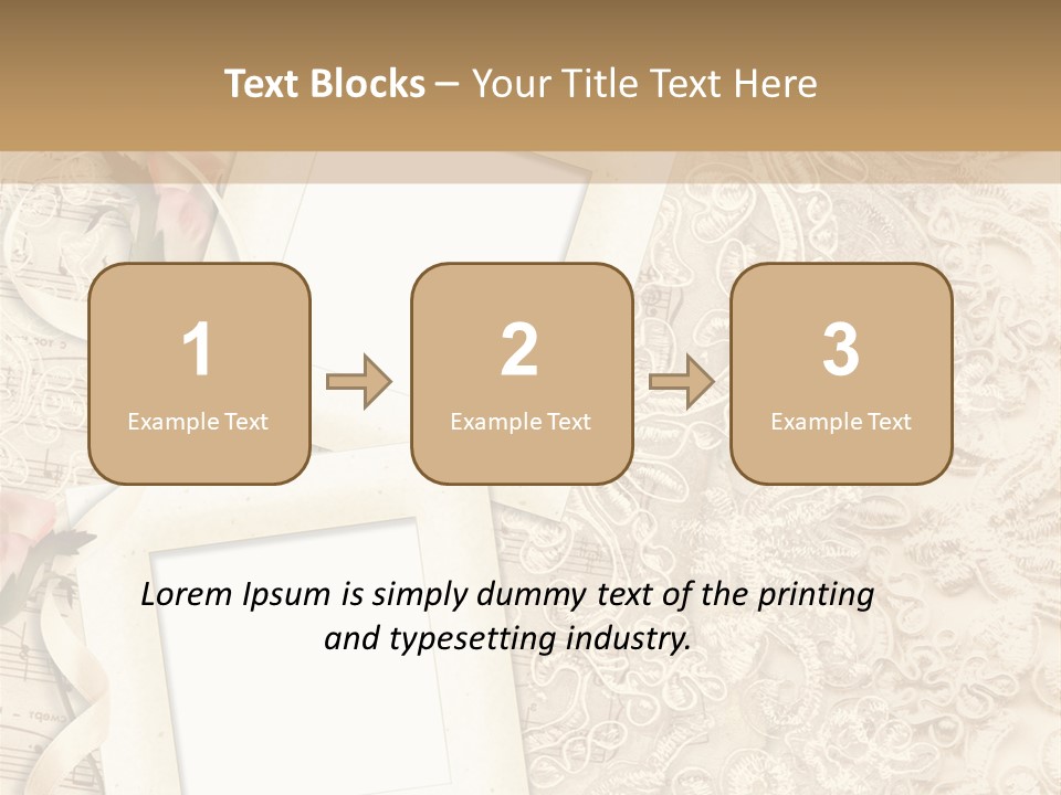 Ornamentation Lace Sepia PowerPoint Template