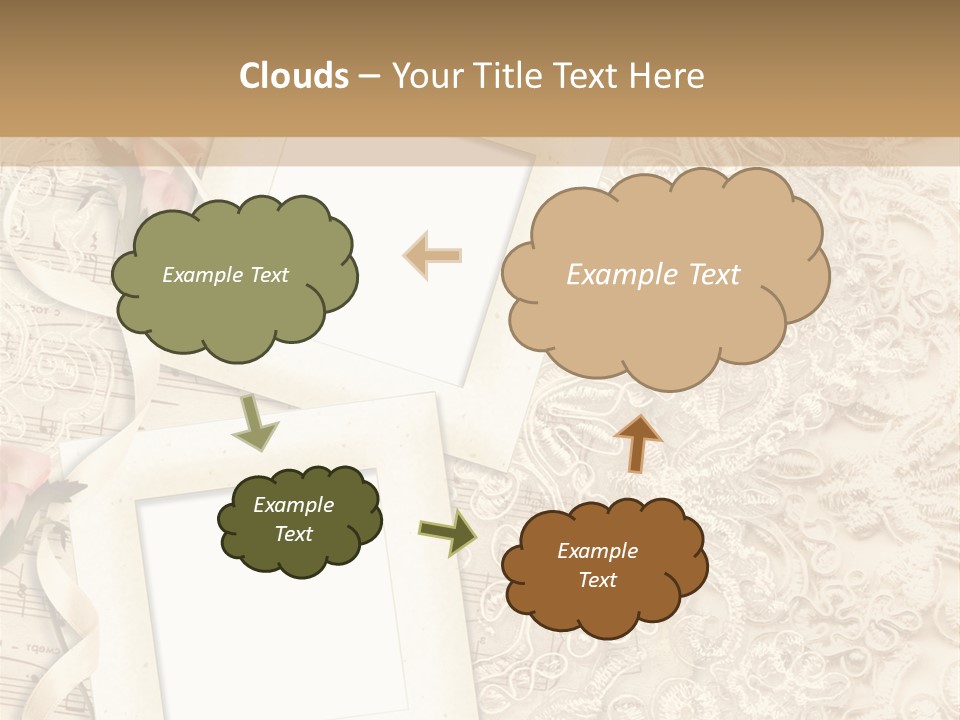 Ornamentation Lace Sepia PowerPoint Template