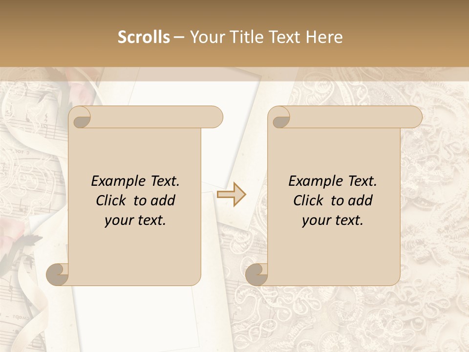 Ornamentation Lace Sepia PowerPoint Template