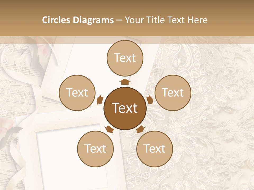 Ornamentation Lace Sepia PowerPoint Template