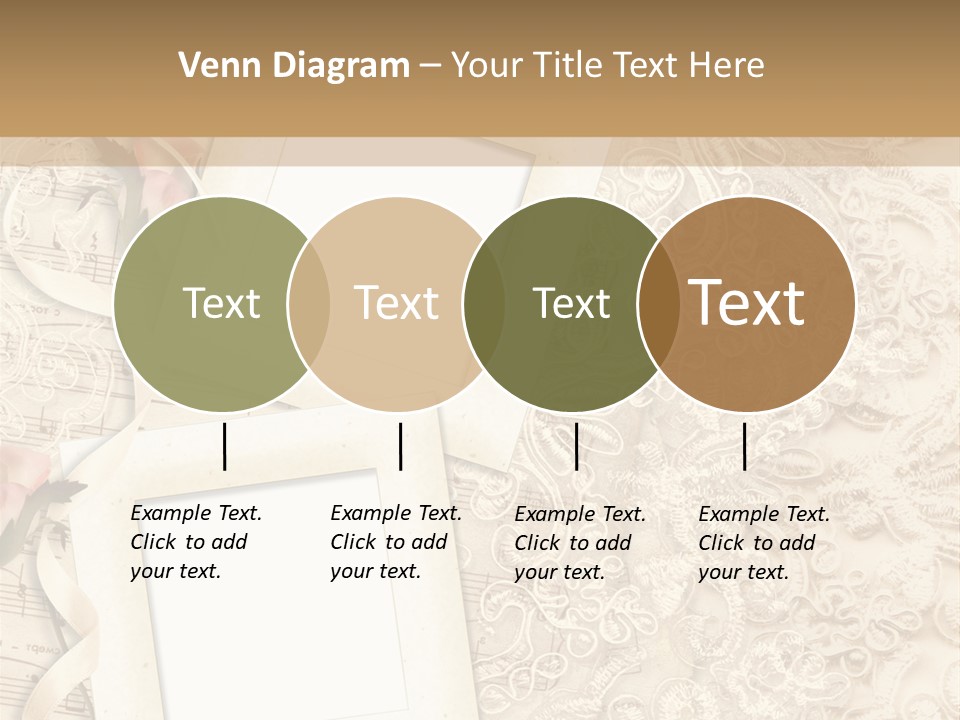 Ornamentation Lace Sepia PowerPoint Template