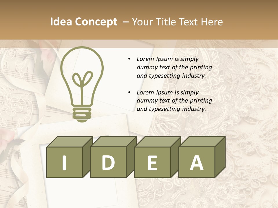 Ornamentation Lace Sepia PowerPoint Template