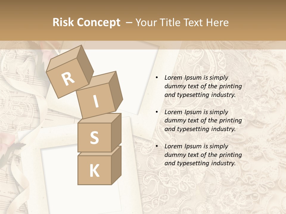 Ornamentation Lace Sepia PowerPoint Template