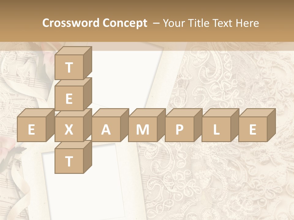 Ornamentation Lace Sepia PowerPoint Template