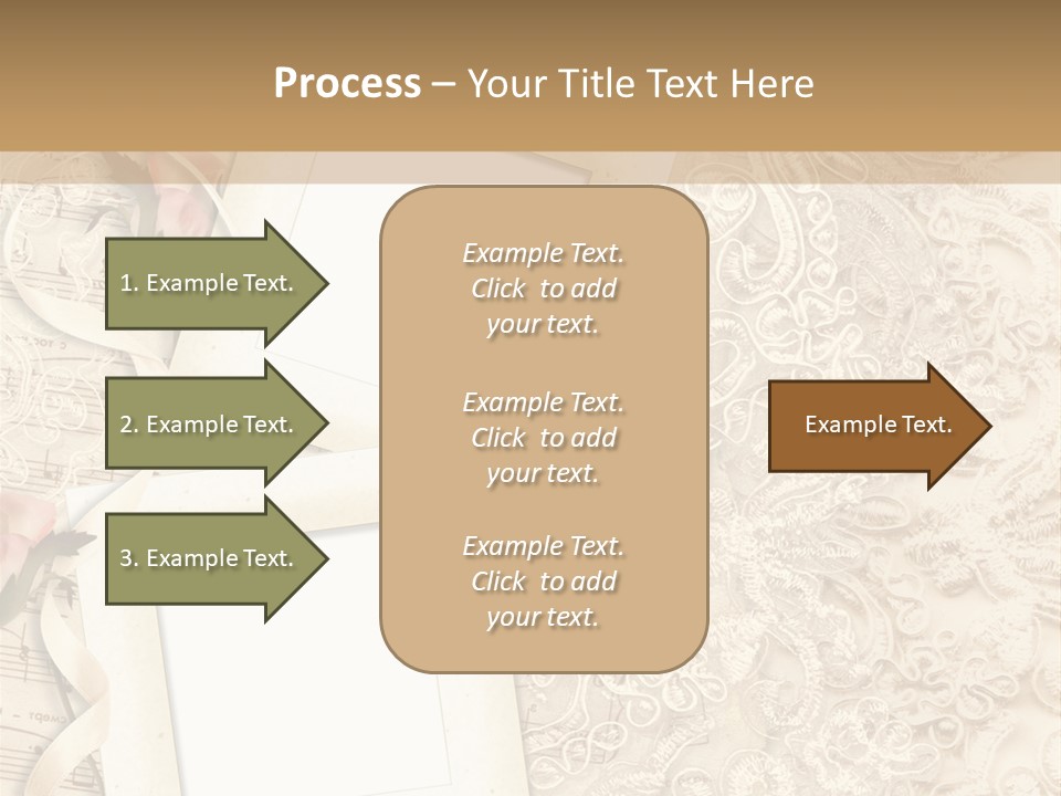 Ornamentation Lace Sepia PowerPoint Template
