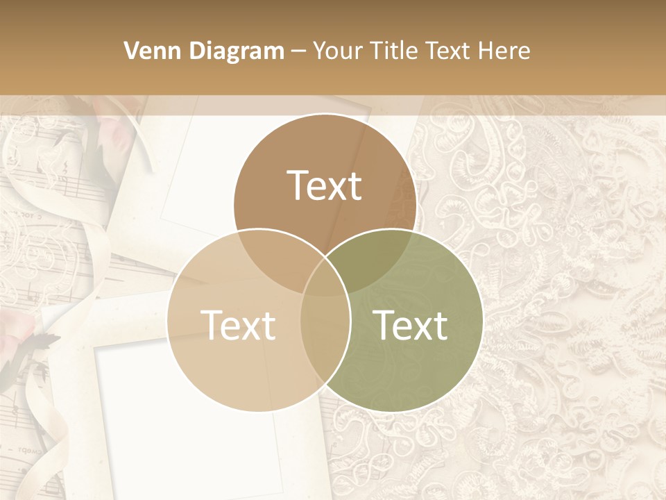 Ornamentation Lace Sepia PowerPoint Template