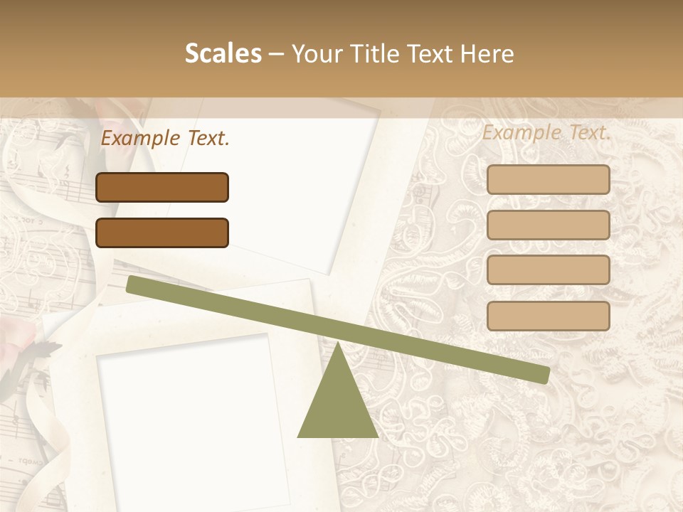 Ornamentation Lace Sepia PowerPoint Template