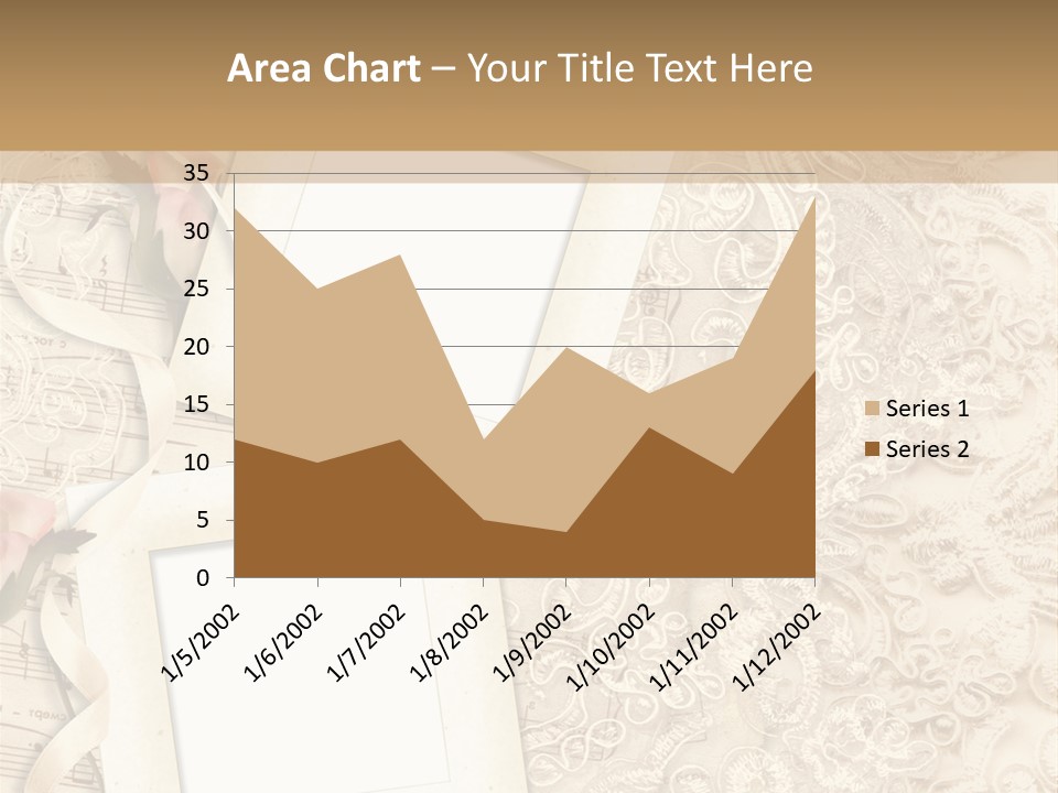 Ornamentation Lace Sepia PowerPoint Template