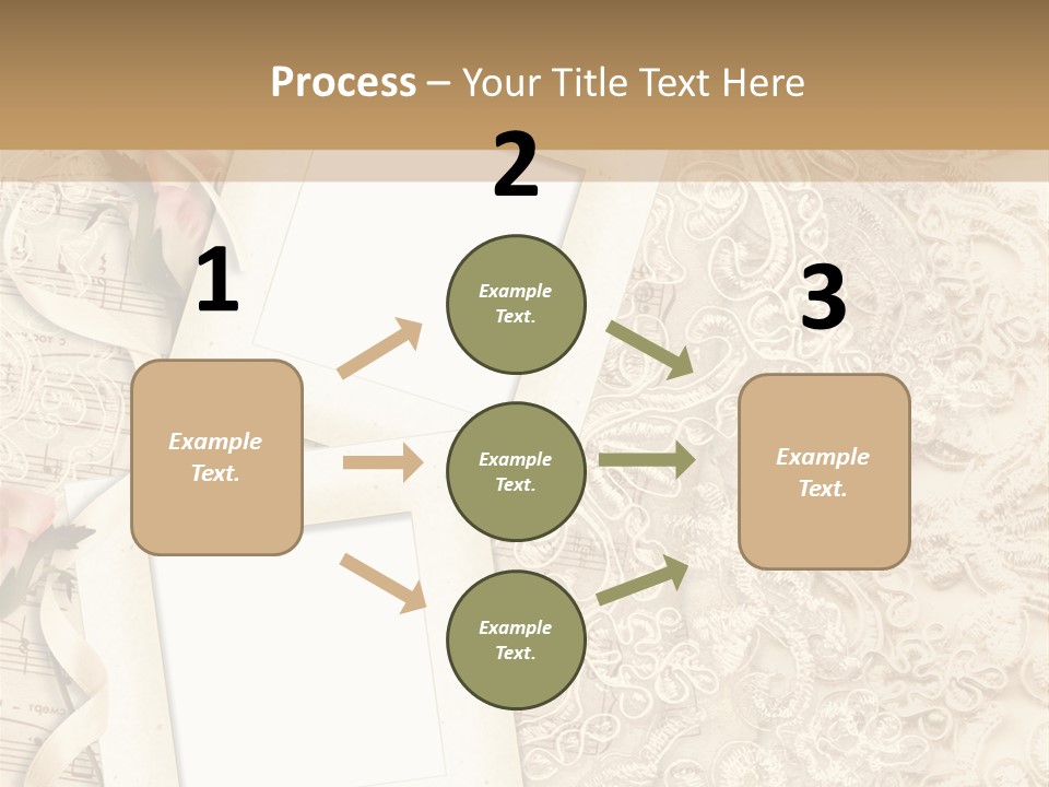 Ornamentation Lace Sepia PowerPoint Template