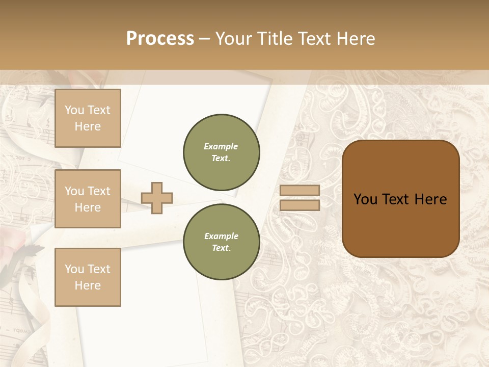 Ornamentation Lace Sepia PowerPoint Template