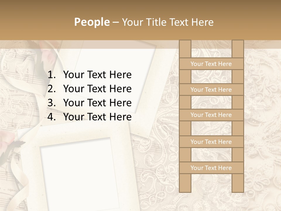 Ornamentation Lace Sepia PowerPoint Template
