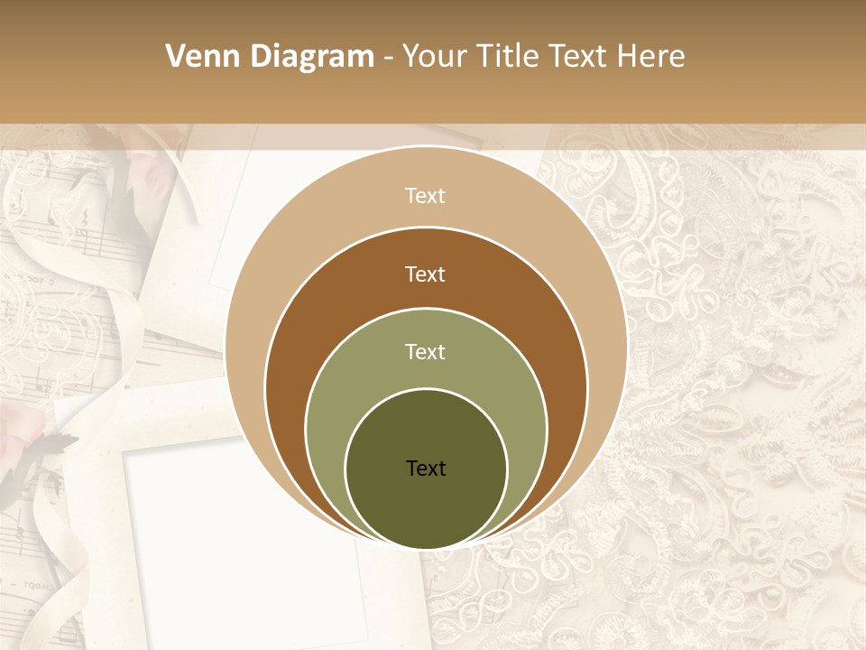 Ornamentation Lace Sepia PowerPoint Template