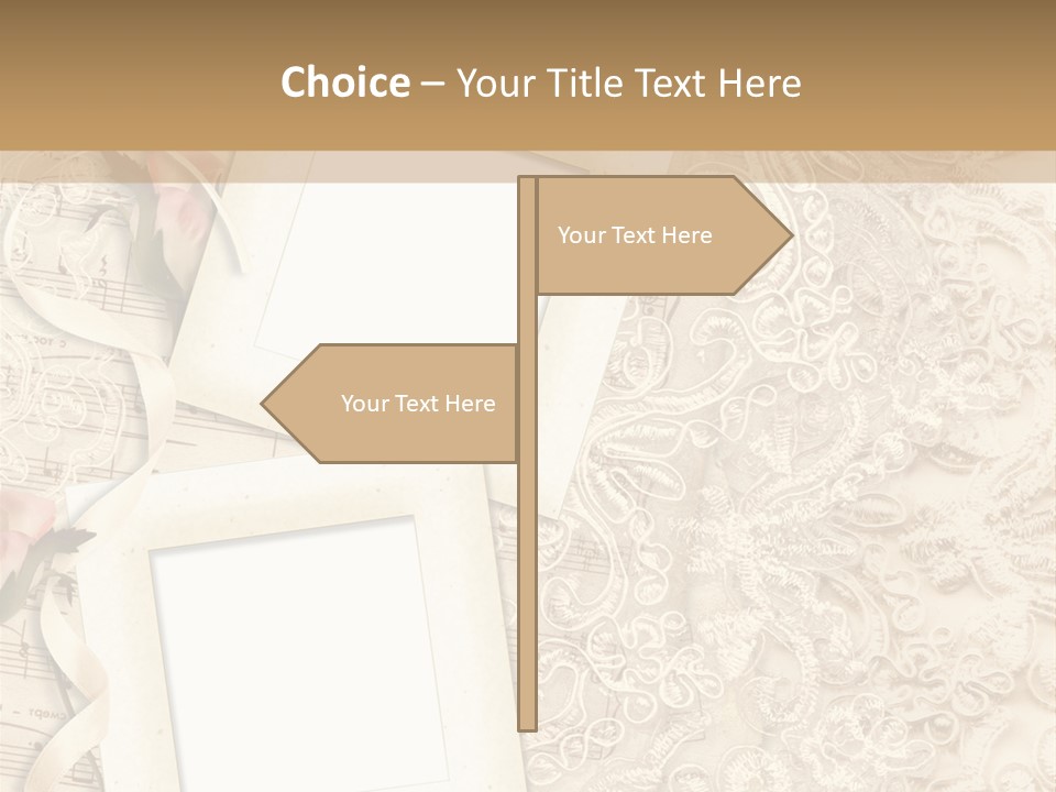 Ornamentation Lace Sepia PowerPoint Template