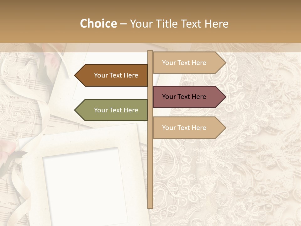 Ornamentation Lace Sepia PowerPoint Template