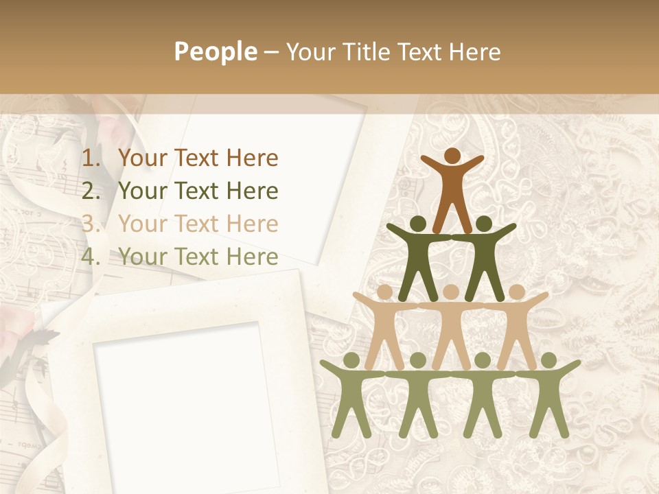 Ornamentation Lace Sepia PowerPoint Template