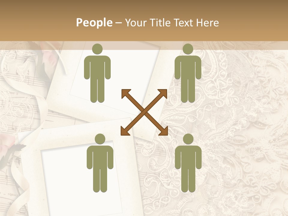 Ornamentation Lace Sepia PowerPoint Template