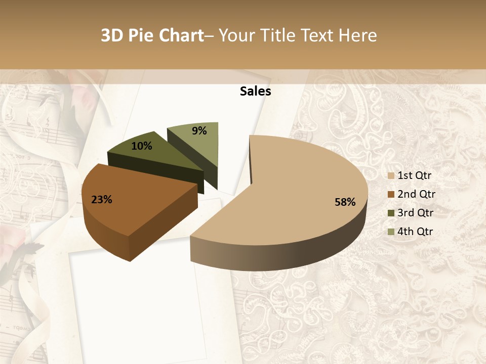 Ornamentation Lace Sepia PowerPoint Template