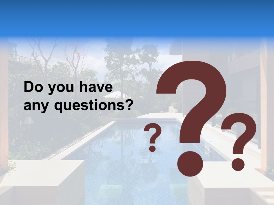 Apartment Pool Relaxation PowerPoint Template