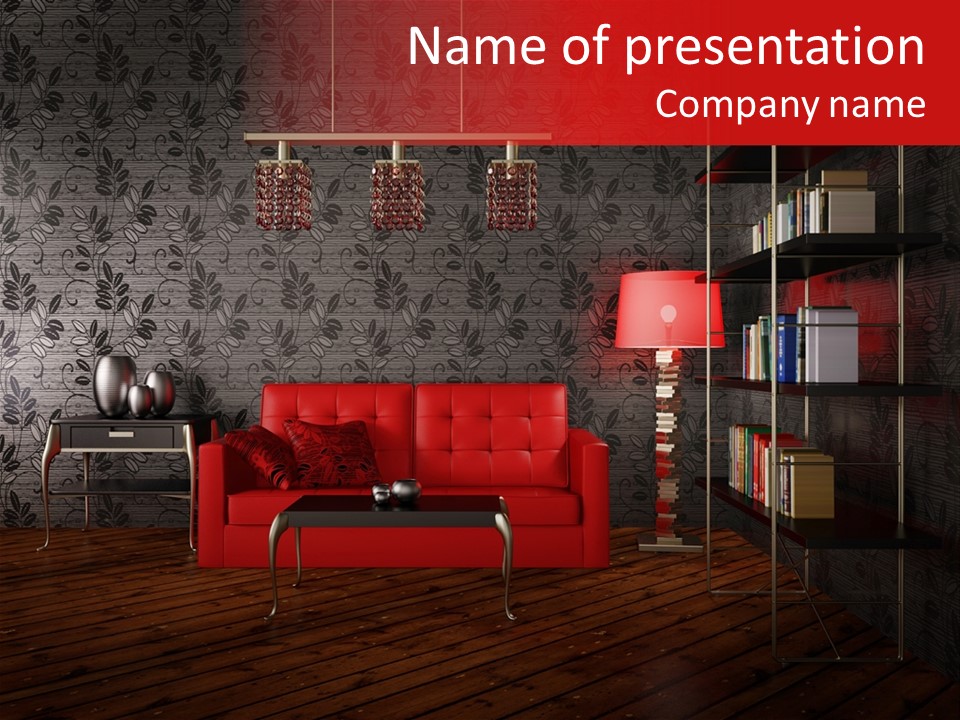 Room Furniture Leather PowerPoint Template