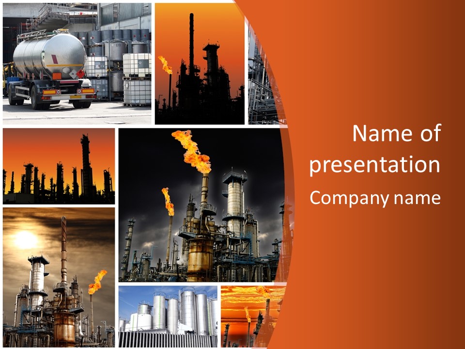 Fuel Refinery Chimney PowerPoint Template