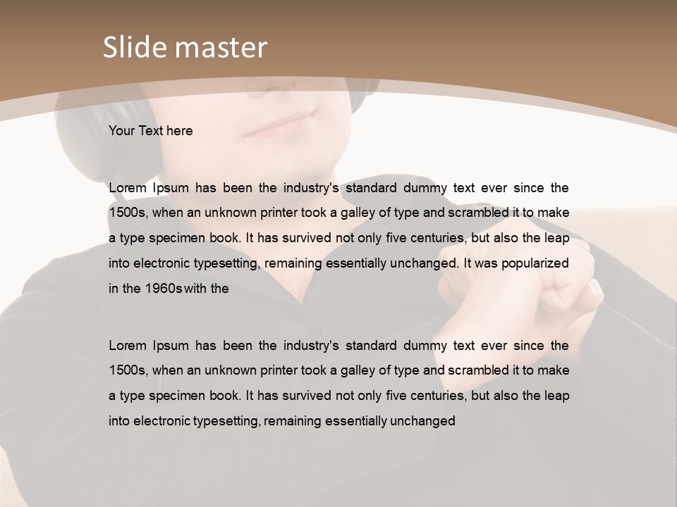 Relaxation Smiling Male PowerPoint Template