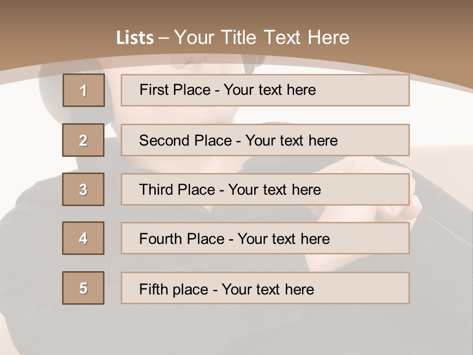 Relaxation Smiling Male PowerPoint Template