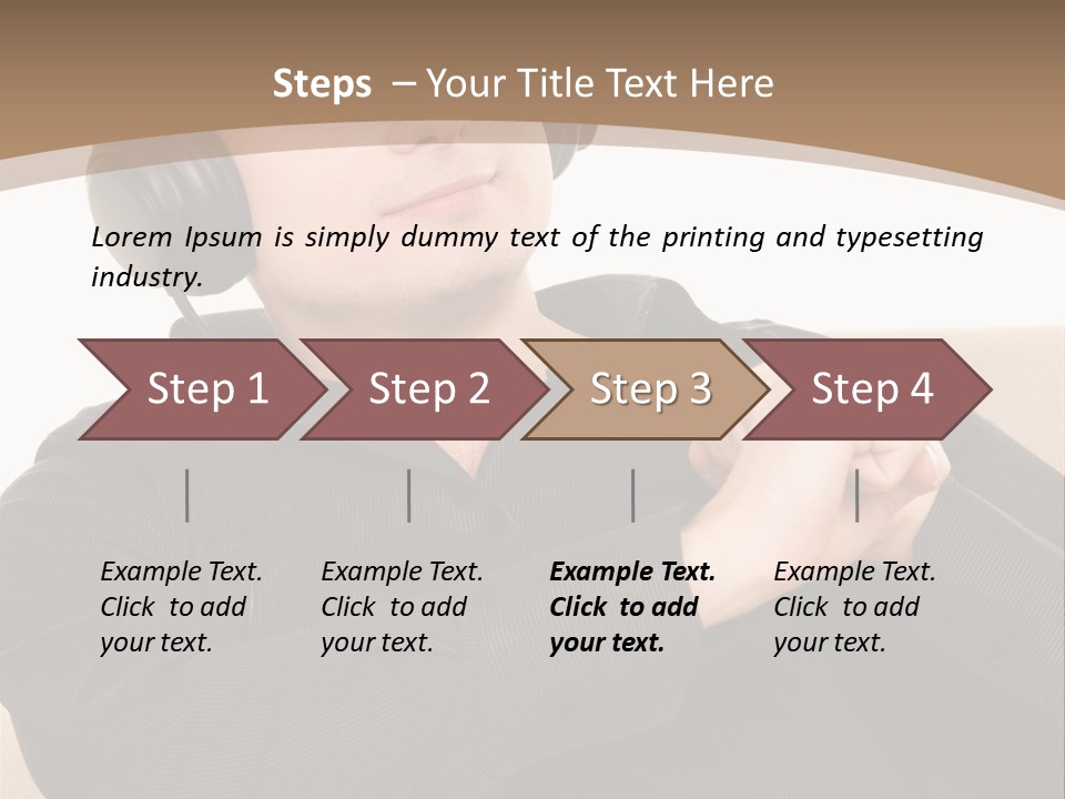 Relaxation Smiling Male PowerPoint Template