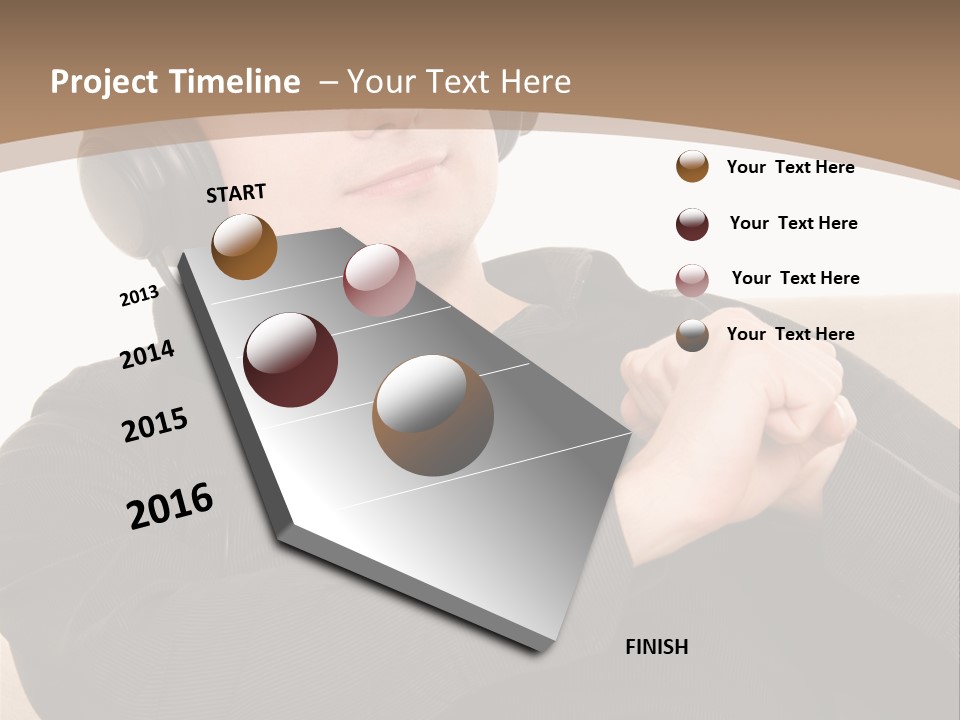 Relaxation Smiling Male PowerPoint Template