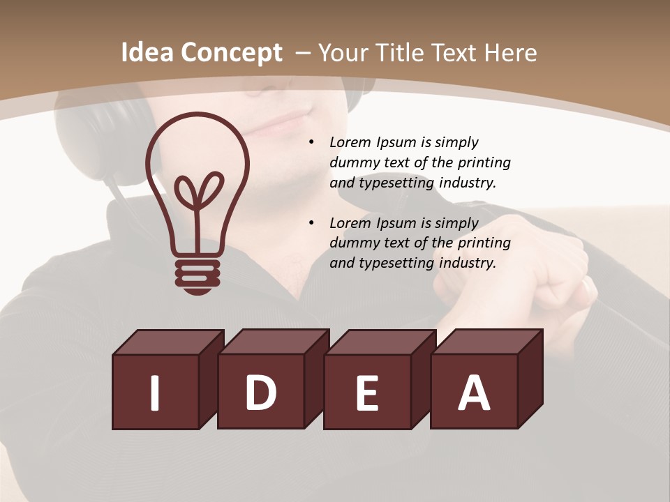 Relaxation Smiling Male PowerPoint Template