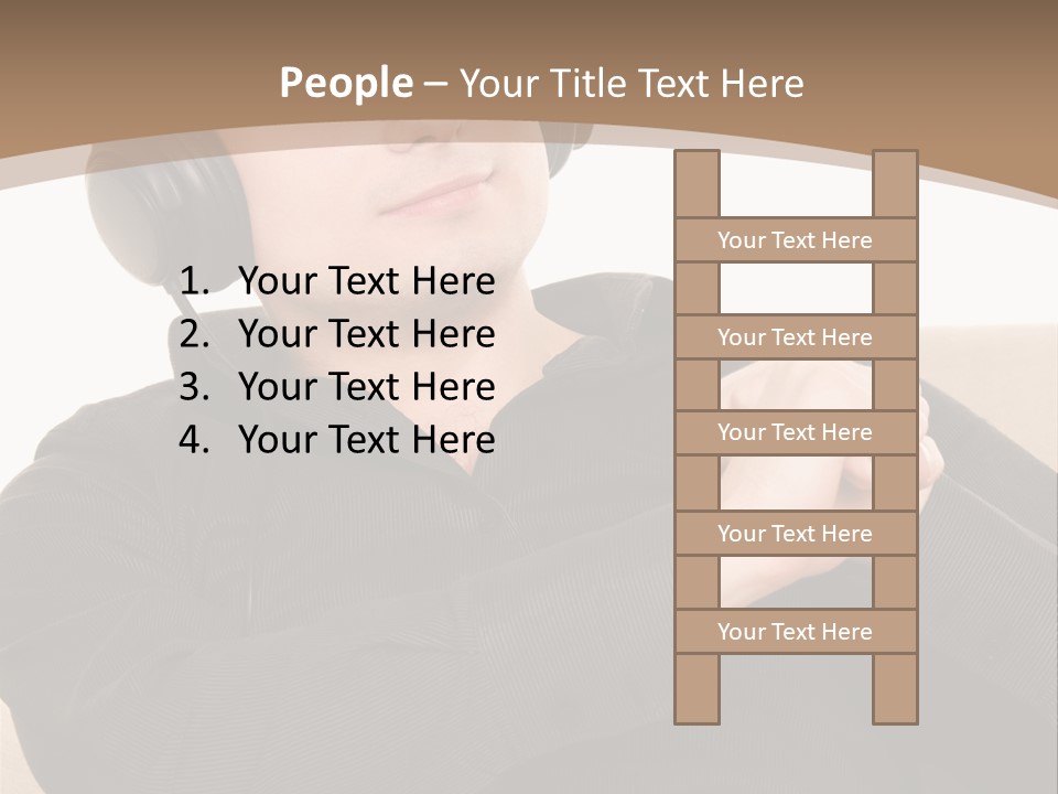 Relaxation Smiling Male PowerPoint Template
