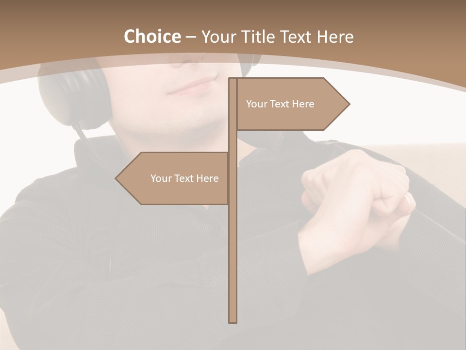 Relaxation Smiling Male PowerPoint Template