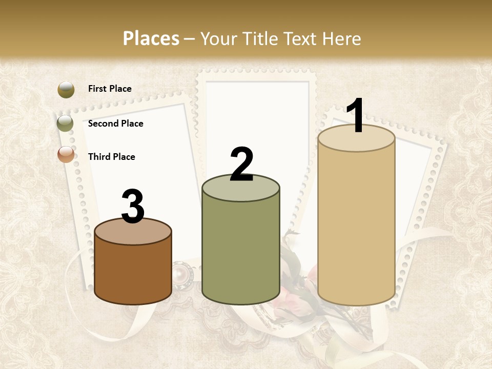 Illustration Romantic Postcard PowerPoint Template