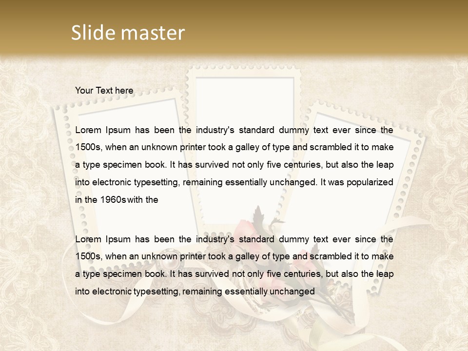 Illustration Romantic Postcard PowerPoint Template