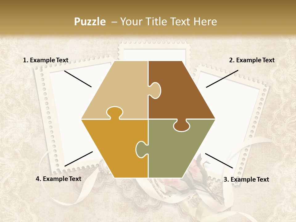 Illustration Romantic Postcard PowerPoint Template