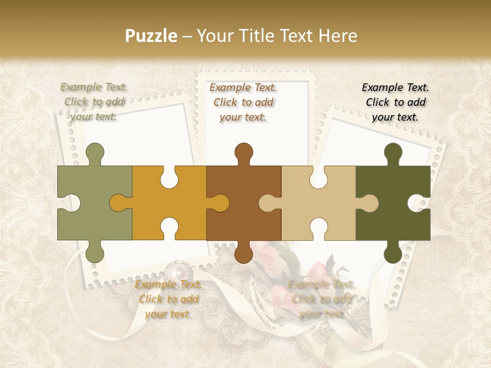 Illustration Romantic Postcard PowerPoint Template