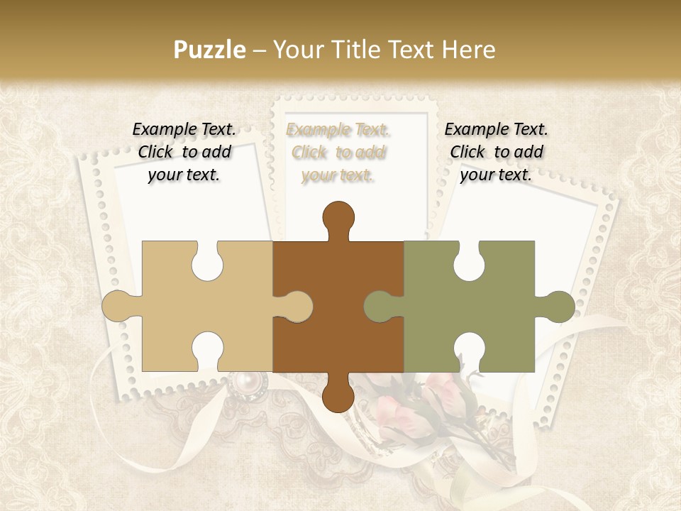 Illustration Romantic Postcard PowerPoint Template