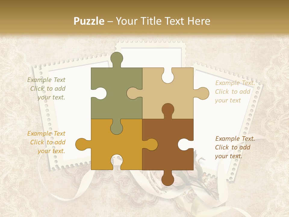 Illustration Romantic Postcard PowerPoint Template