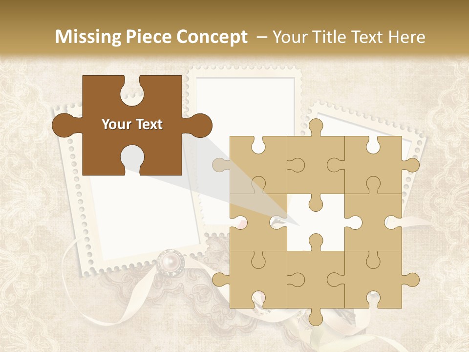 Illustration Romantic Postcard PowerPoint Template