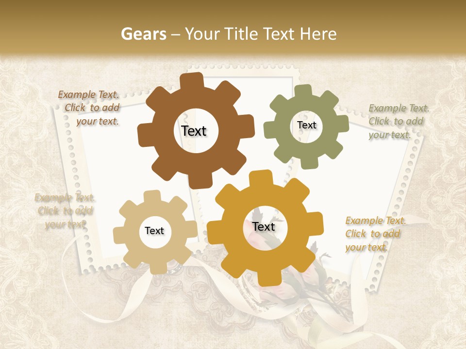 Illustration Romantic Postcard PowerPoint Template