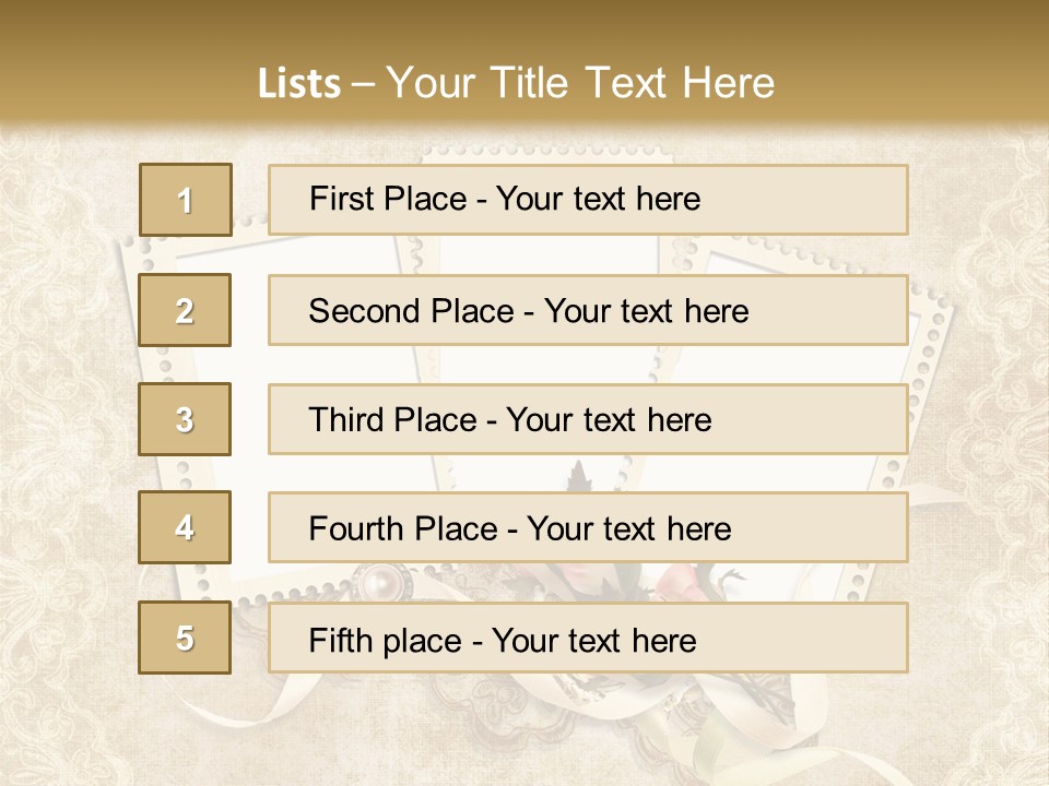Illustration Romantic Postcard PowerPoint Template
