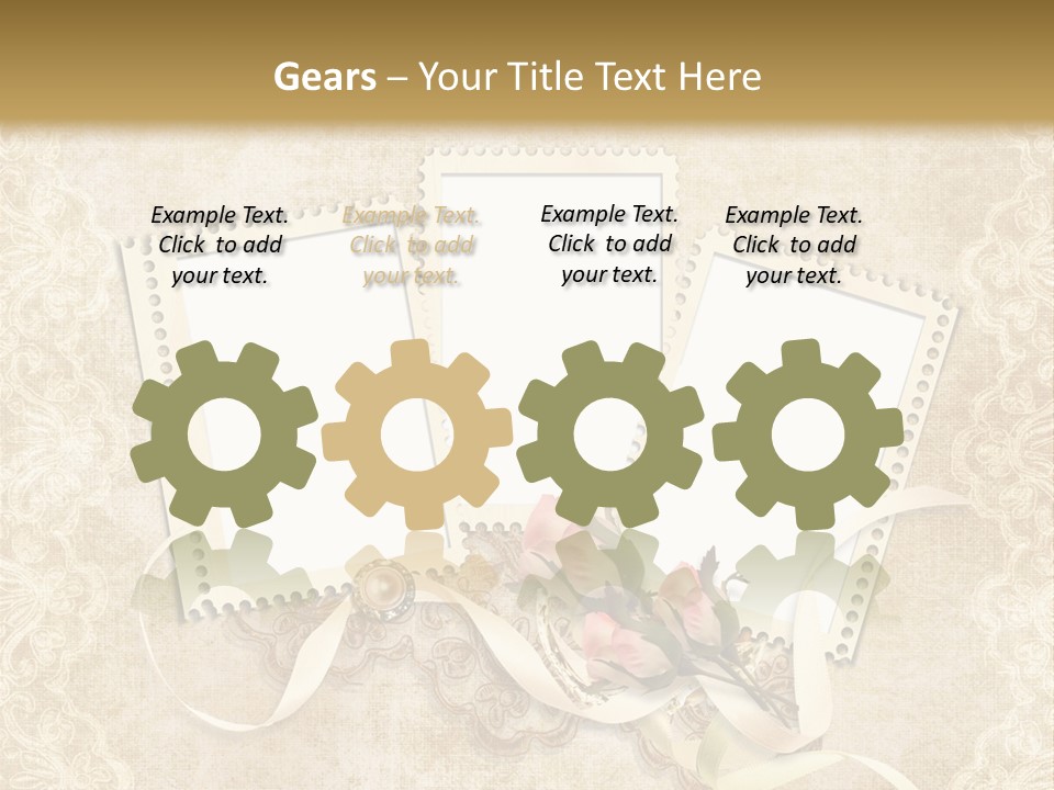 Illustration Romantic Postcard PowerPoint Template