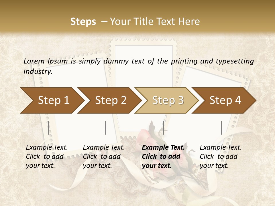 Illustration Romantic Postcard PowerPoint Template